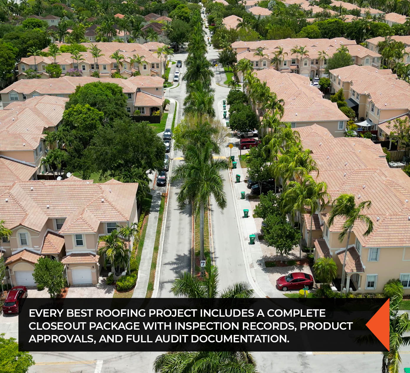 Aerial view of a South Florida townhome community